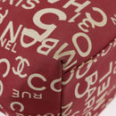 CHANEL By Sea Line Tote Bag Canvas Rood CC Auth BA11415A-15