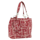 CHANEL By Sea Line Tote Bag Canvas Rood CC Auth BA11415A-1