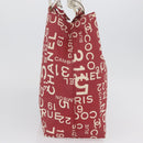 CHANEL By Sea Line Tote Bag Canvas Rood CC Auth BA11415A-3