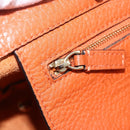 VALENTINO Studs Hand Bag Leather 2way Gold Orange brown Auth BA11416-21