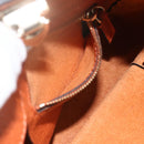 VALENTINO Studs Hand Bag Leather 2way Gold Orange brown Auth BA11416-22