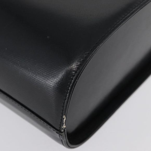 VERSACE Hand Bag Leather 2way Black Gold Auth BA11419