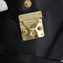 VERSACE Hand Bag Leather 2way Black Gold Auth BA11419-20