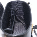 VERSACE Hand Bag Leather 2way Black Gold Auth BA11419-23