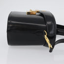 VERSACE Hand Bag Leather 2way Black Gold Auth BA11419-4