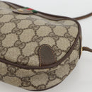 GUCCI GG Supreme Web Sherry Line Bag PVC Beige Gold 156 02 066 Auth BA11422-10