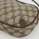 GUCCI GG Supreme Web Sherry Line Bag PVC Beige Gold 156 02 066 Auth BA11422-12
