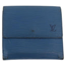 LOUIS VUITTON Monogram Epi Wallet Leather 2 Set Blue LV Auth BA11426-2