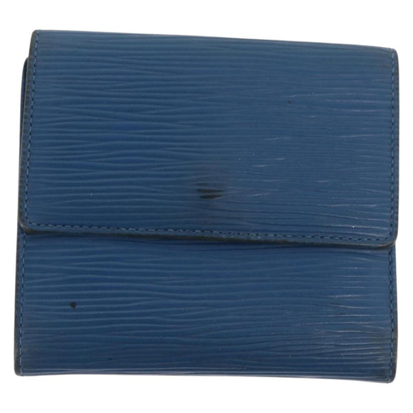 LOUIS VUITTON Monogram Epi Wallet Leather 2 Set Blue LV Auth BA11426