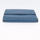 LOUIS VUITTON Monogram Epi Wallet Leather 2 Set Blue LV Auth BA11426-6