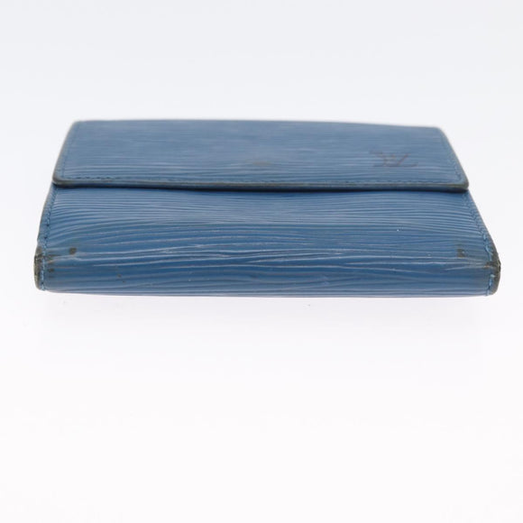 LOUIS VUITTON Monogram Epi Wallet Leather 2 Set Blue LV Auth BA11426