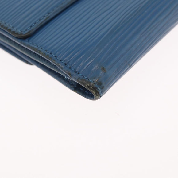 LOUIS VUITTON Monogram Epi Wallet Leather 2 Set Blue LV Auth BA11426