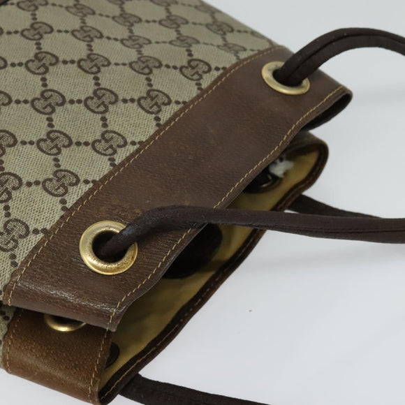 GUCCI GG Supreme Shoulder Bag PVC Beige Auth BA1143