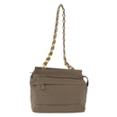 Salvatore Ferragamo Shoulder Bag Canvas Brown Gold Auth BA11433-13