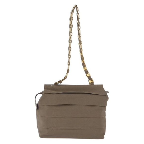 Salvatore Ferragamo Shoulder Bag Canvas Brown Gold Auth BA11433