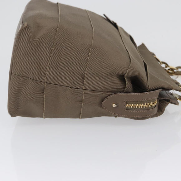 Salvatore Ferragamo Shoulder Bag Canvas Brown Gold Auth BA11433