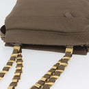 Salvatore Ferragamo Shoulder Bag Canvas Brown Gold Auth BA11433-6
