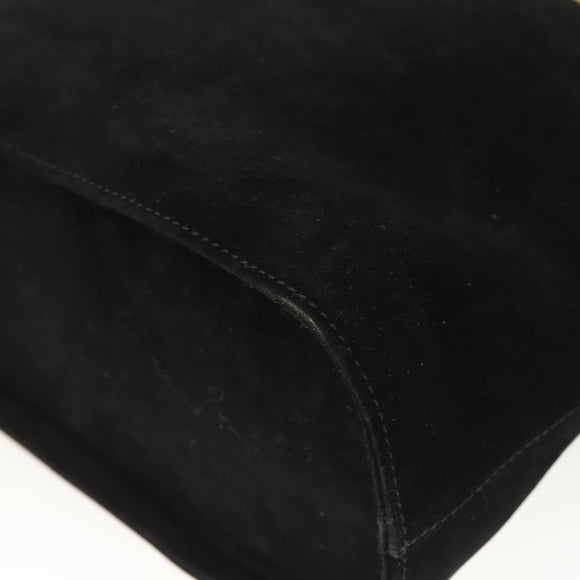 Salvatore Ferragamo Shoulder Bag Suede Black gold Auth BA11435