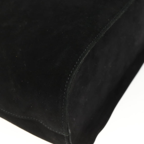 Salvatore Ferragamo Shoulder Bag Suede Black gold Auth BA11435