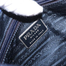 PRADA Schoudertas Nylon Marine Zilver Auth BA11437-22