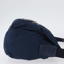 PRADA Schoudertas Nylon Marine Zilver Auth BA11437-3