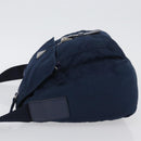 PRADA Schoudertas Nylon Marine Zilver Auth BA11437-4