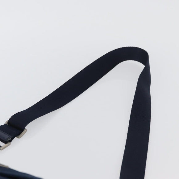 PRADA Schoudertas Nylon Marine Zilver Auth BA11437