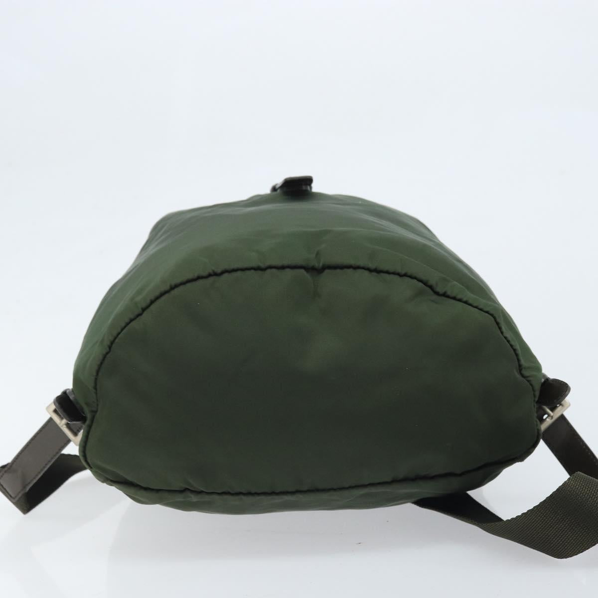 PRADA Rugzak Nylon Khaki Zilver Auth BA11438 | Brand Street 
