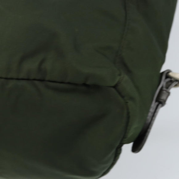 PRADA Backpack Nylon Khaki Silver Auth BA11438