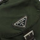 PRADA Backpack Nylon Khaki Silver Auth BA11438-16