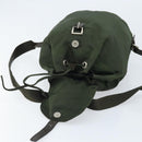 PRADA Backpack Nylon Khaki Silver Auth BA11438-18