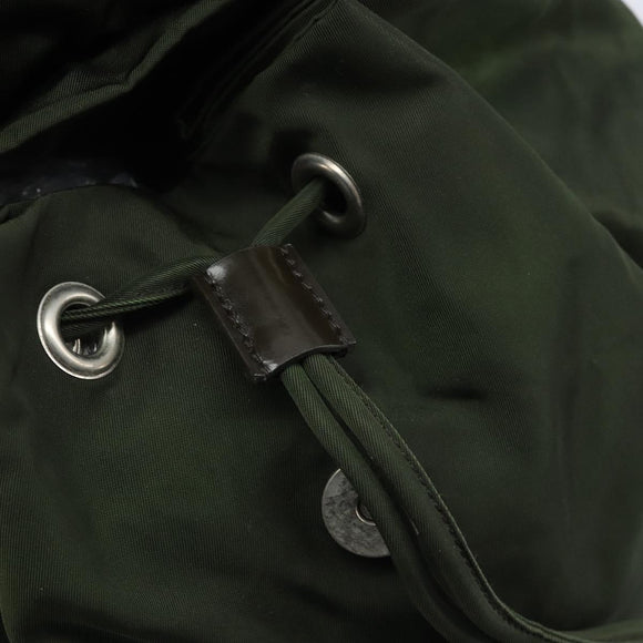 PRADA Backpack Nylon Khaki Silver Auth BA11438