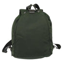 PRADA Backpack Nylon Khaki Silver Auth BA11438-3