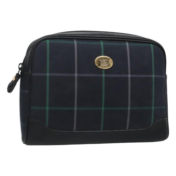Burberrys Nova Check Clutch Bag Canvas Navy Auth BA1144