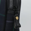 Burberrys Nova Check Clutch Bag Canvas Navy Auth BA1144-8