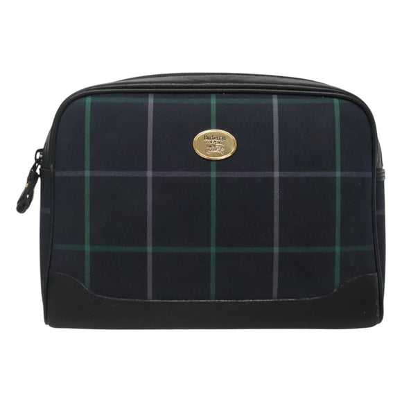 Burberrys Nova Check Clutch Bag Canvas Navy Auth BA1144
