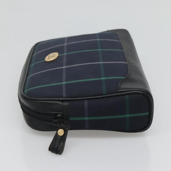 Burberrys Nova Check Clutch Bag Canvas Navy Auth BA1144