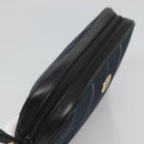 Burberrys Nova Check Clutch Bag Canvas Navy Auth BA1144-5