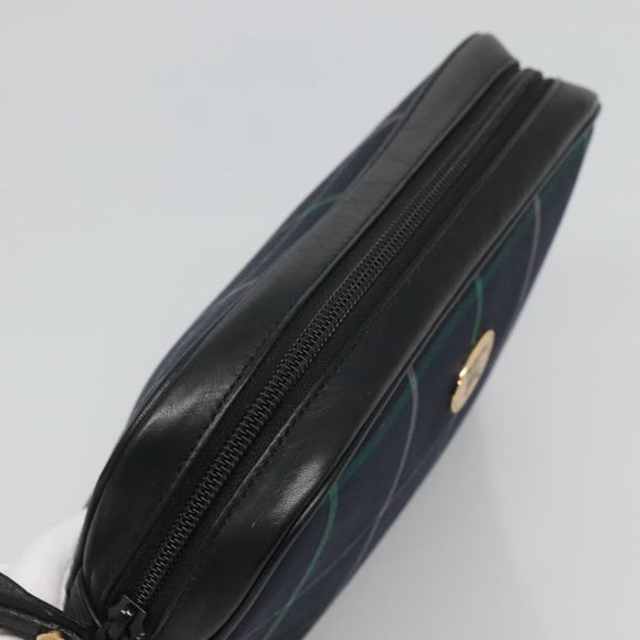 Burberrys Nova Check Clutch Bag Canvas Navy Auth BA1144