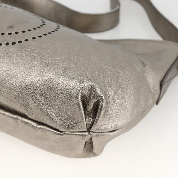 Salvatore Ferragamo Shoulder Bag Leather Silver Auth BA11441