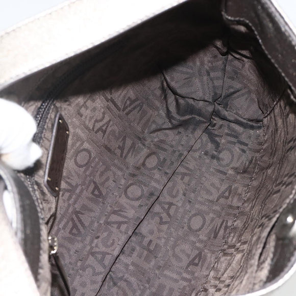 Salvatore Ferragamo Shoulder Bag Leather Silver Auth BA11441