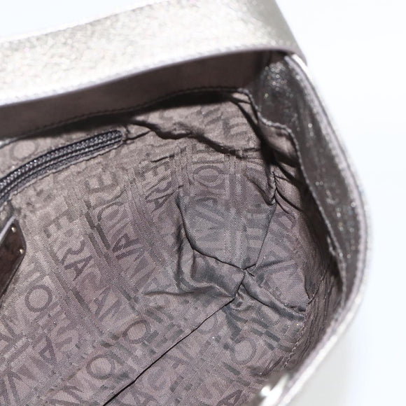Salvatore Ferragamo Shoulder Bag Leather Silver Auth BA11441