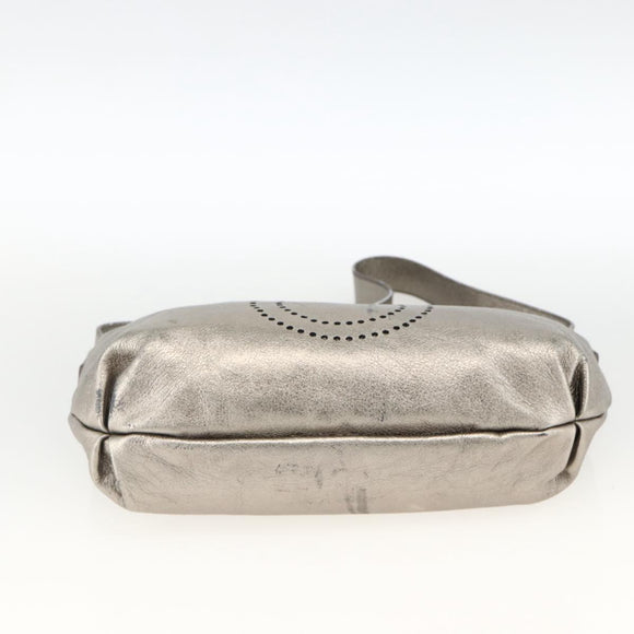 Salvatore Ferragamo Shoulder Bag Leather Silver Auth BA11441