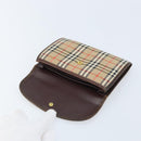Burberrys Nova Check Pouch Canvas Beige Gold Auth BA11444-9