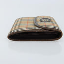 Burberrys Nova Check Pouch Canvas Beige Gold Auth BA11444-3