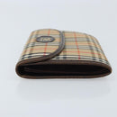 Burberrys Nova Check Pouch Canvas Beige Gold Auth BA11444-4