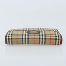 Burberrys Nova Check Pouch Canvas Beige Gold Auth BA11444-5