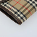 Burberrys Nova Check Pouch Canvas Beige Gold Auth BA11444-14