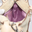 Salvatore Ferragamo Hand Bag Suede 2way Beige Silver Auth BA11445-20