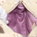Salvatore Ferragamo Hand Bag Suede 2way Beige Silver Auth BA11445-21